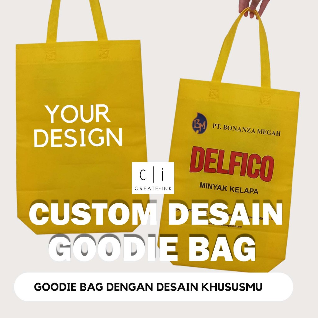 Custom Goodie Bag Spunbond / Custom Goodie Bag Sablon / Custom Souvenir Goodie Bag / Spundbond Bag