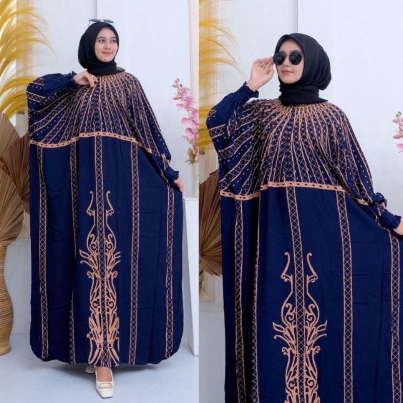 Gamis Kaftan Tiara|Kaftan Premium|Kaftan Busui Jumbo|Gamis Muslimah|Gamis Rayon|Gamis Batik Nyaman A