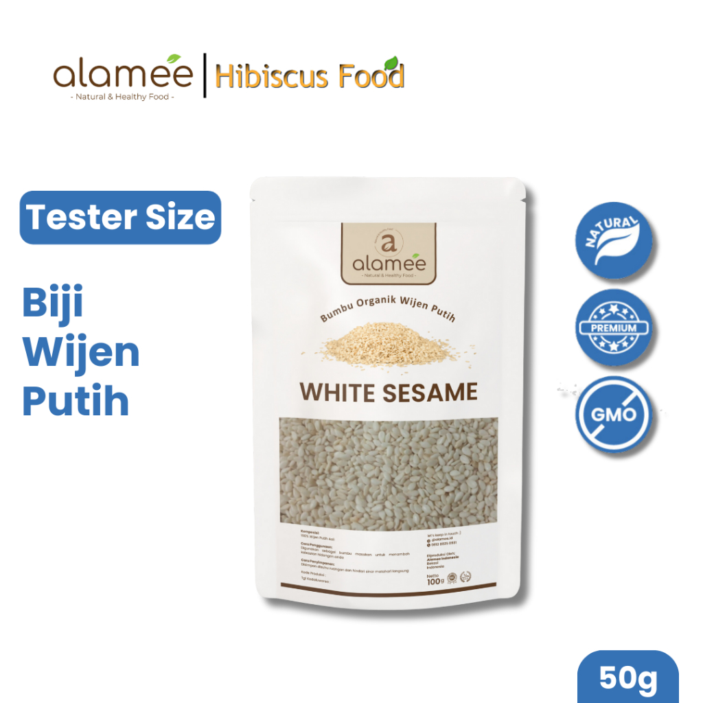 

ALAMEE Wijen Putih White Sesame Seed Bumbu Dapur Organik Masak Rempah Tanpa Campuran 50g Dutchi Farm