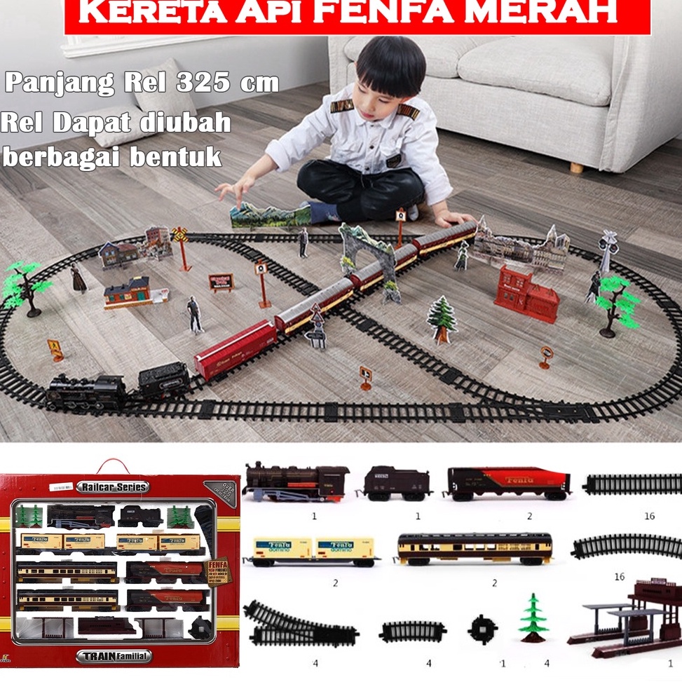 Update Termurah Original Fenfa Mainan Anak Laki Laki Kereta Api Mainan Rel Panjang 325 Cm Miniatur K