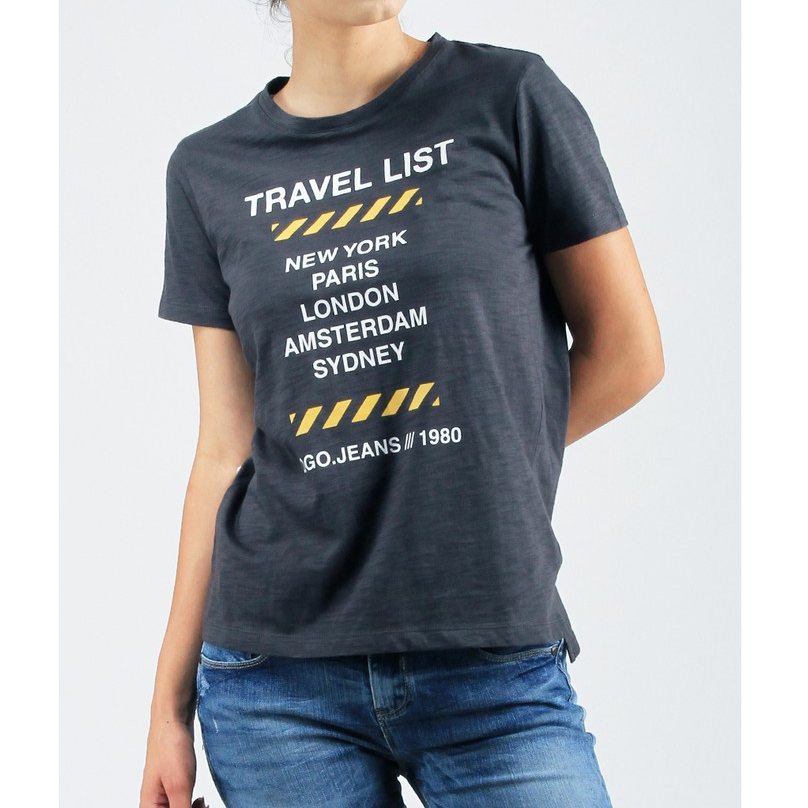 Logo Jeans Kaos Wanita Travel Grey 12561L4GY
