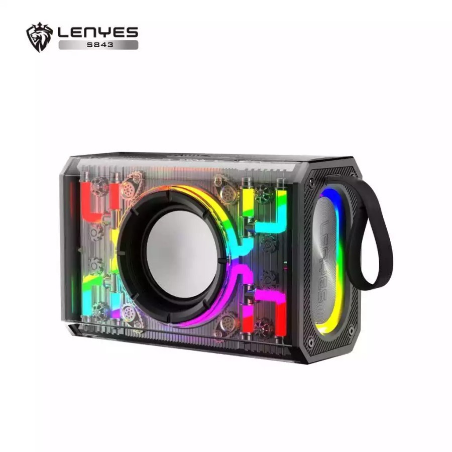 FG SPEAKER LENYES S843 20W WIRELESS RGB LED LIGHT TWS TRANSPARAN S-843