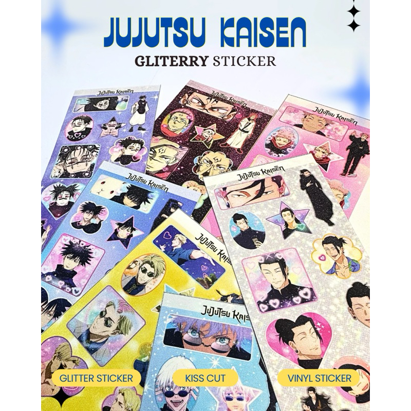

JUJUTSU KAISEN JJK GLITTERY STICKER BY BOOBEE DECODECONII