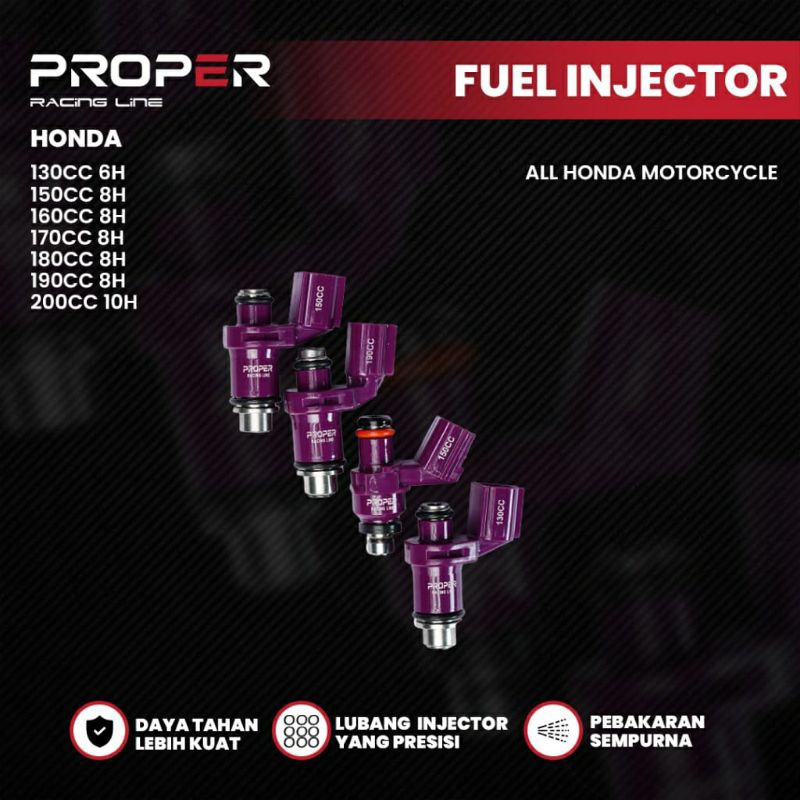 INJEKTOR RACING PROPER HONDA 130CC 140CC 150CC 160CC 170CC 180CC 190CC 200CC INJEKTOR PROPER