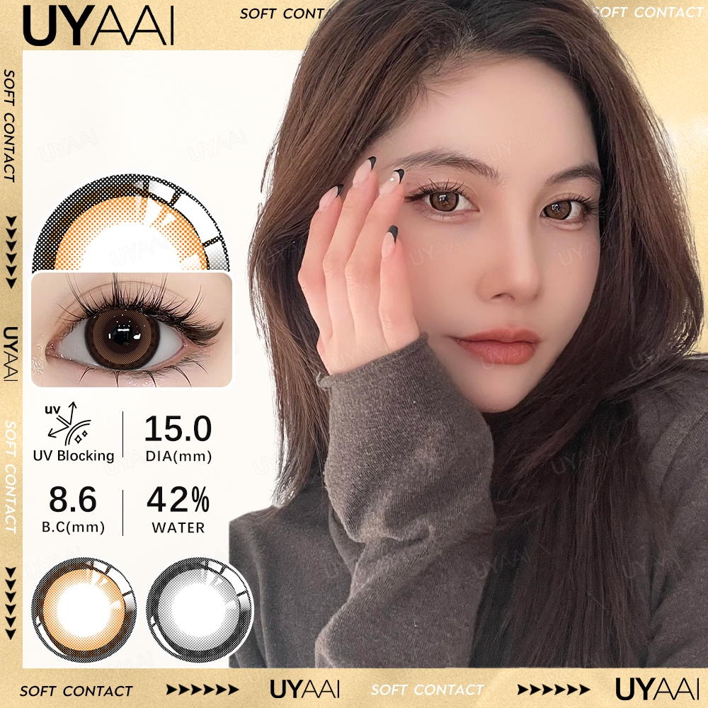 UYAAI softlens 15MM Minus 0.00 s Normal Mata Korea seri Lollipop Sepasang LENSA KONTAK  6Bulan