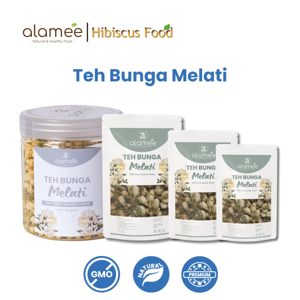 

ALAMEE Teh Bunga Jasmine Tea Flower Melati Organik Jasmin Herbal Kering Dried Siap Seduh Minum