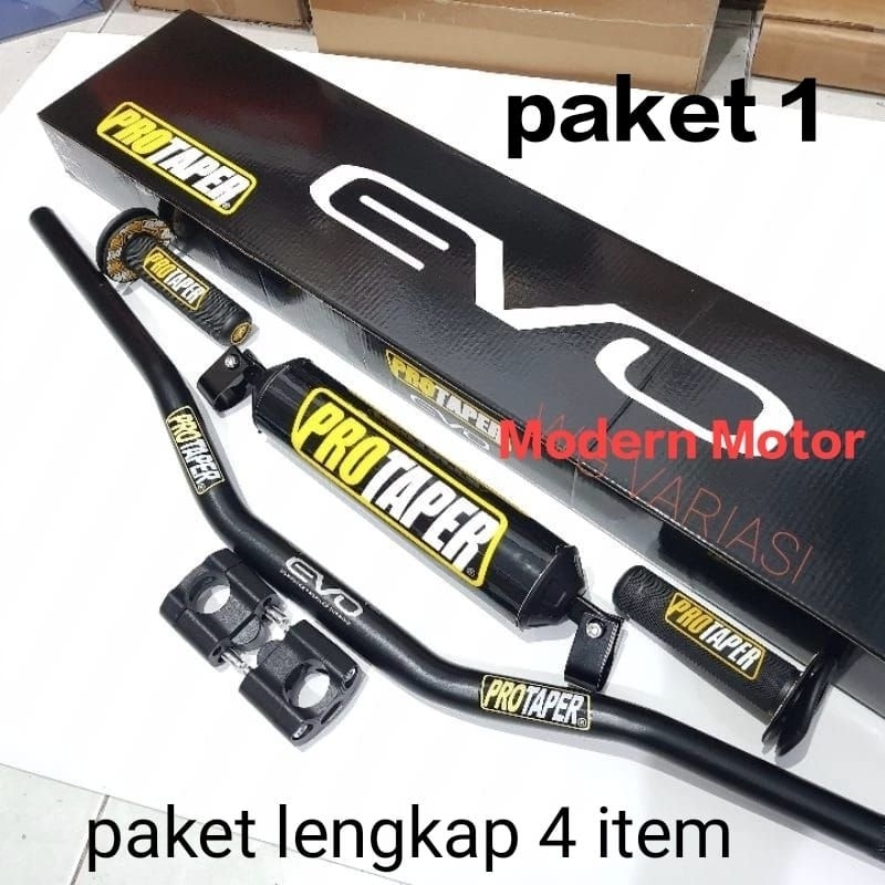 Stang / stir fatbar protaper evo low set raiser + busa palang stang + handgrip protaper klx crf 150l