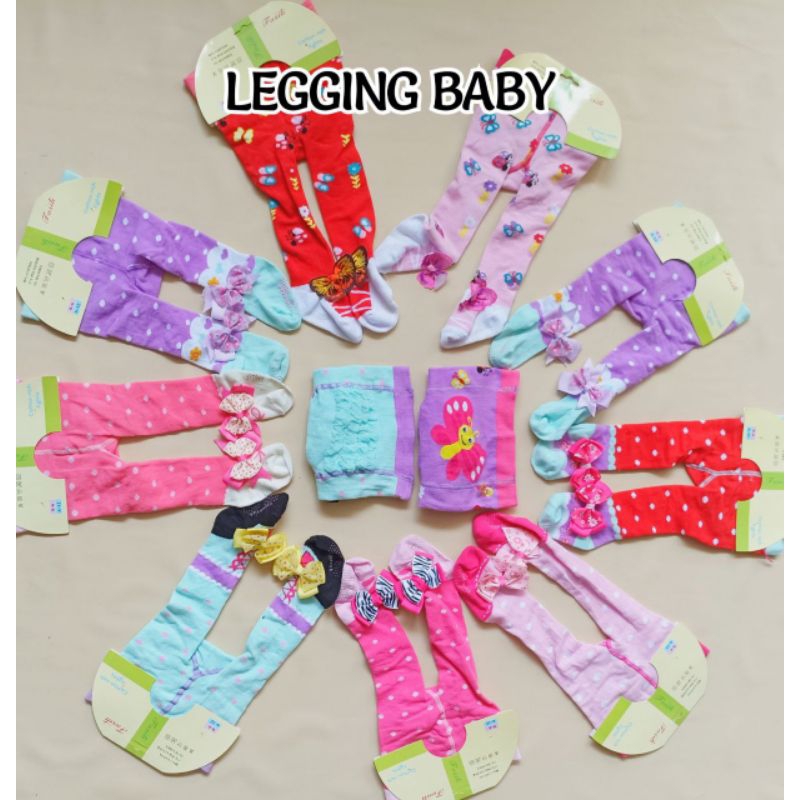 Mazkakids•Celana Leging Bayi Perempuan 0-12 bulan | Kaos Kaki Panjang Bayi Tutup Kaki