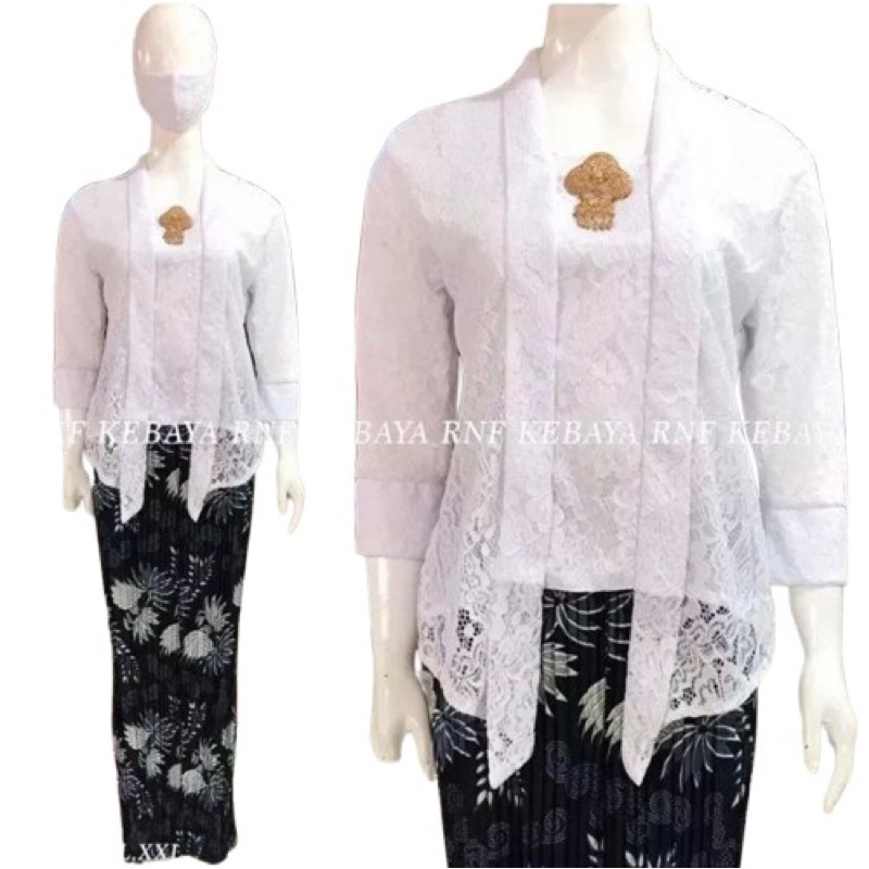 Set Kebaya Modern Brokat Kebaya Kutubaru plus Rok Plisket / mix rok lilit Kebaya Wisuda Kebaya Konda