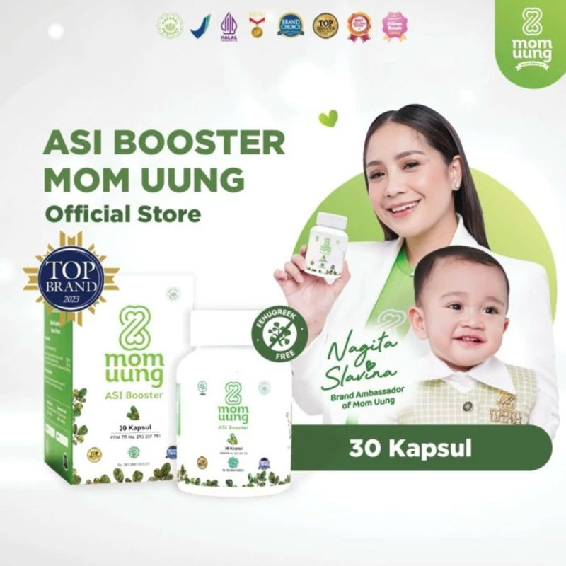 Mom Uung Asi Booster 30 capsule/ Mom Uung Asi Booster 60 capsule/ Mom Uung BPOM HALAL HERBAL Asi Boo