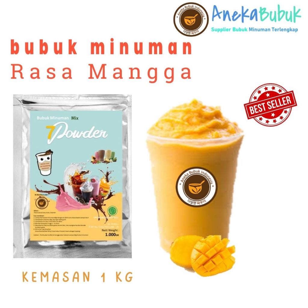 

BUBUK MINUMAN RASA MANGGA 1KG - SERBUK MINUMAN RASA BUAH MANGGA - MANGO POWDER DRINK