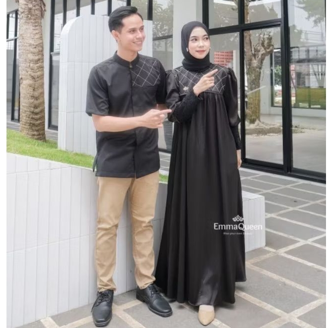 Meyra Dress by Emmaqueen Gamis Lebaran Muslim Syari Family Set Sarimbit Couple