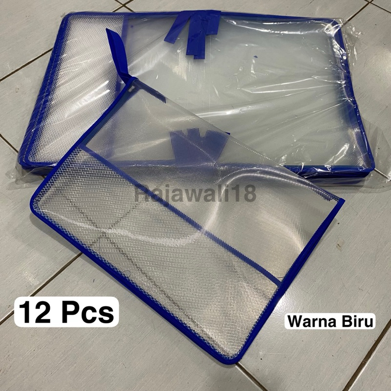 

1 Lusin Map Zipper Bag Biru Ukuran Folio(12 Pcs)