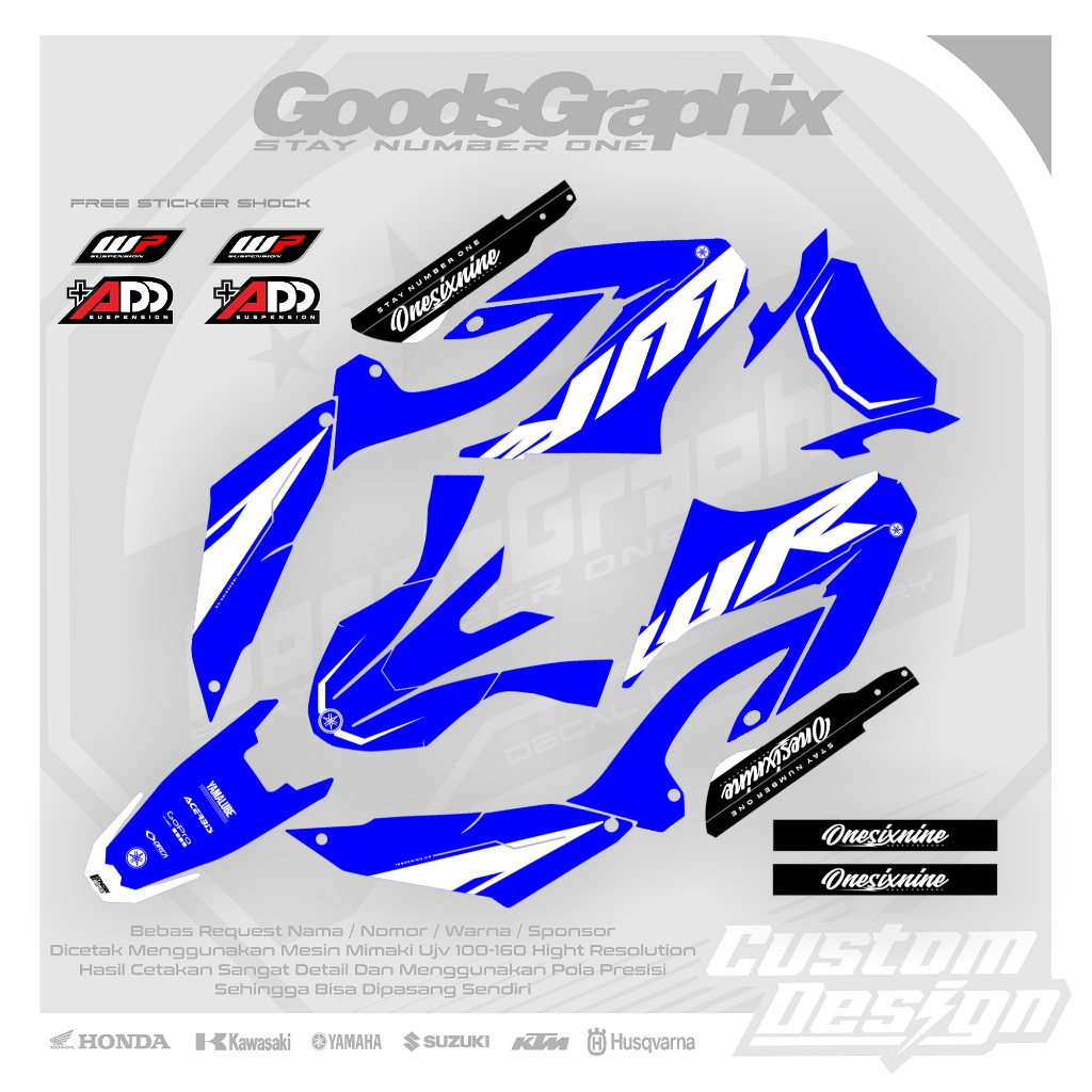 Decal Yamaha Wr 155 Superglossy - Decal Yamaha Wr 155 Biru Simple