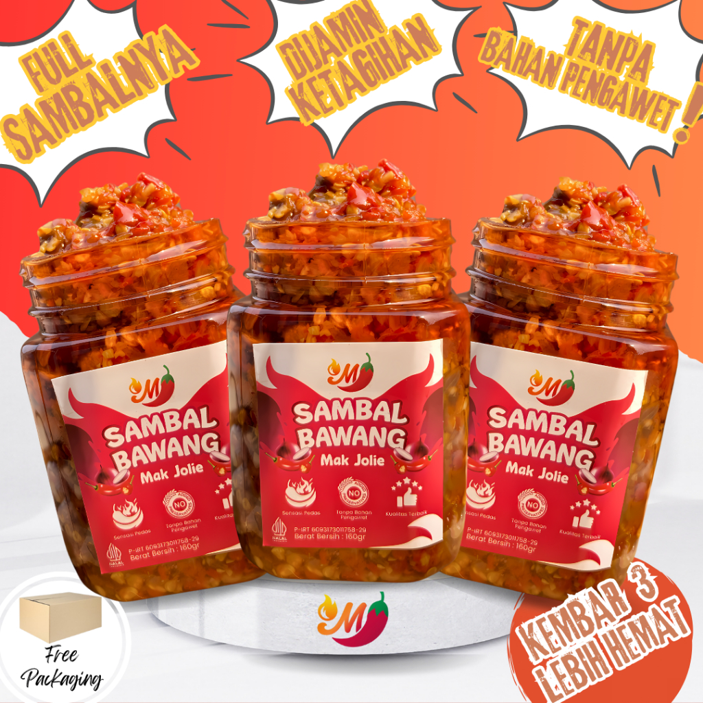 

TERMURAH Sambal Bawang Mak Jolie KEMBAR 3 - Sambalbawang Sambalpedas Sambel Samballauk sambalrumahan