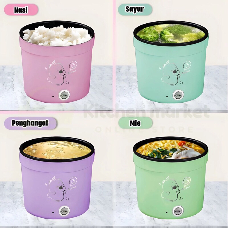 Srcollection Panci Listrik Serbaguna / Panci Elektrik Low watt Portable / Magic Com Anti Lengket