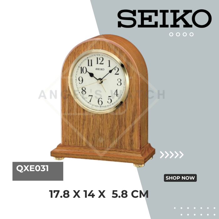JAM MEJA SEIKO QXE031 BEEP ALARM KAYU