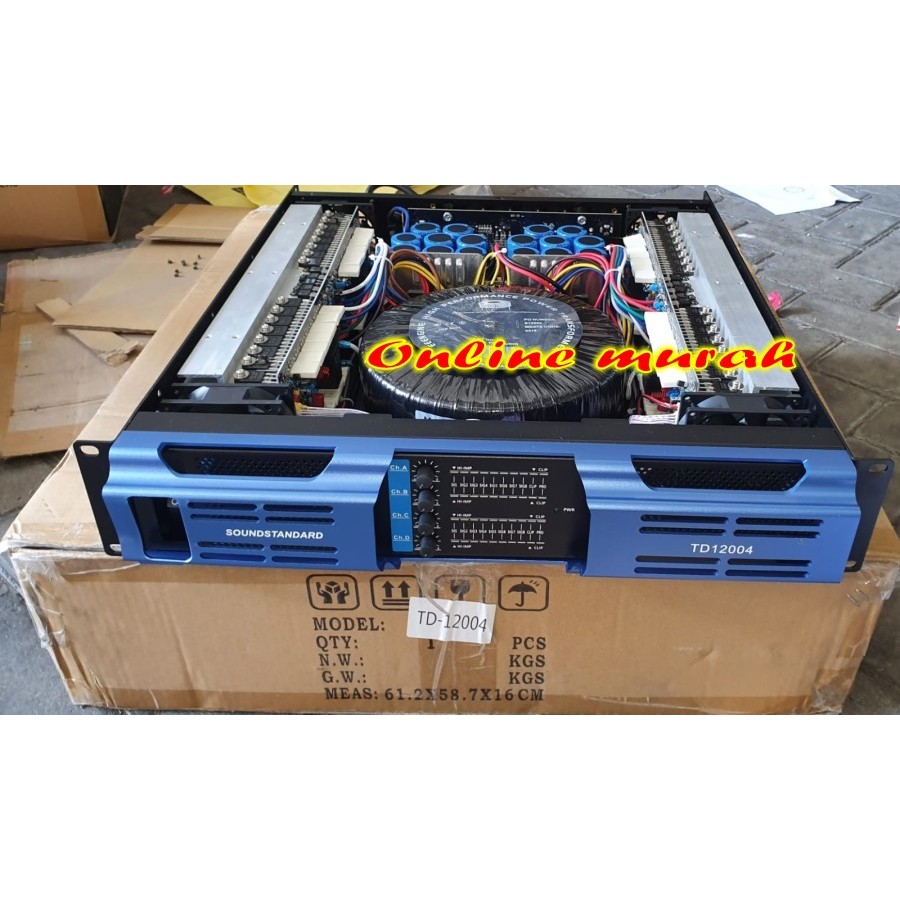 amplifier power soundstandard td12004 / td 12004 4 x 1200 watt biru
