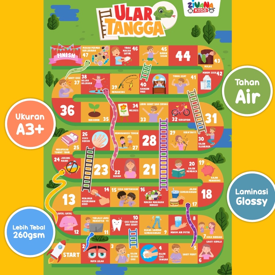 Obral Puas  Zivana Kids  Ular Tangga Anak Sehat  Mainan Edukasi