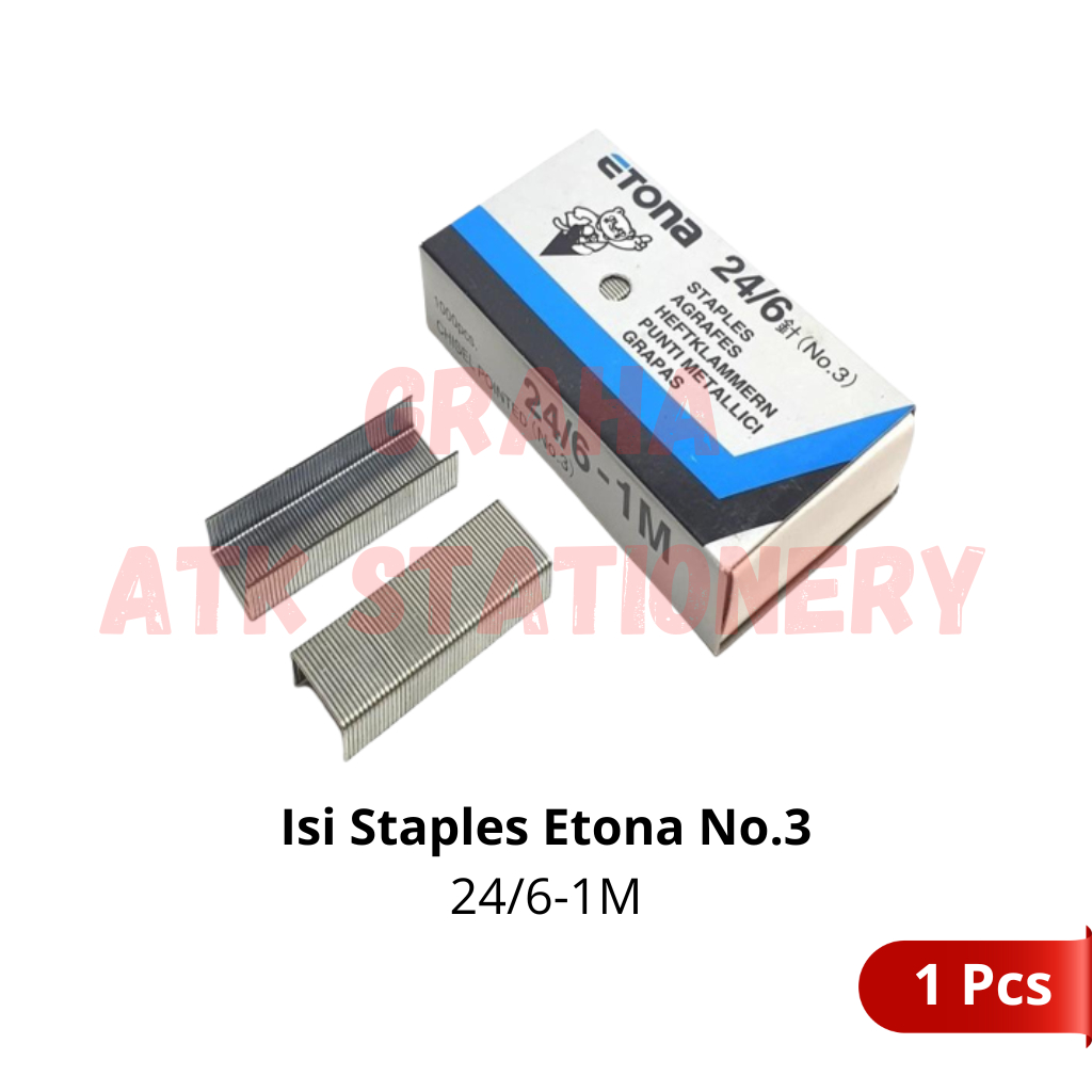 

[1 Pcs] Isi Hekter No.3 Etona 24/6-1M / Anak Hekter / Isi Staples No.3 Etona No.24/6-1M