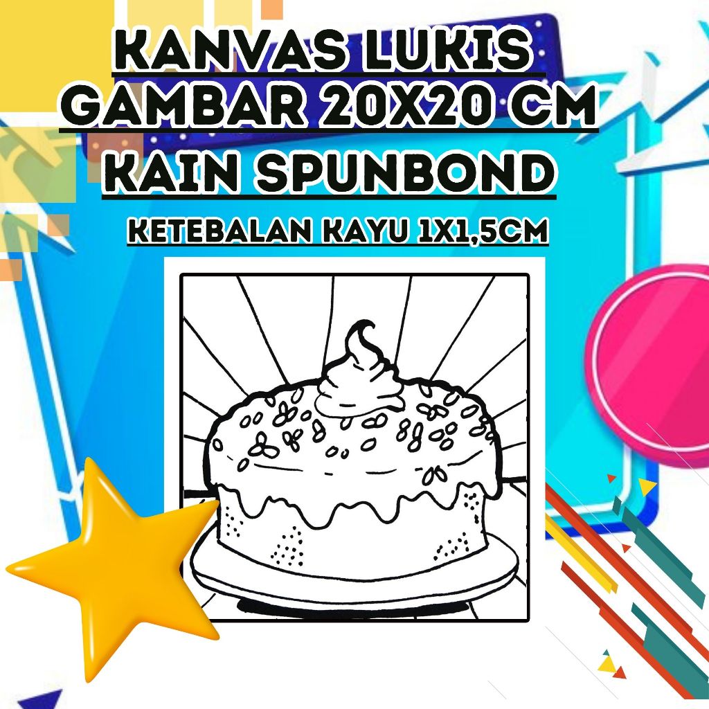 

kanvas lukis gambar 20x20 cm kain spunbond harga terjangkau