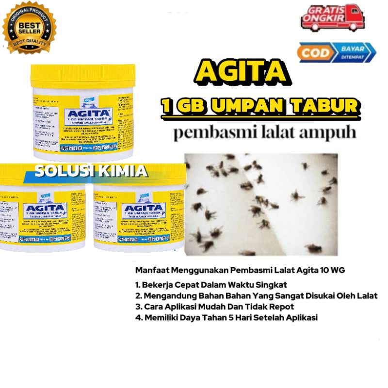 Agita 1 GB Obat Pembasmi Lalat Paling Ampuh Kemasan Original 400 Gram - Agita 1 GB 400 Gram Kuning