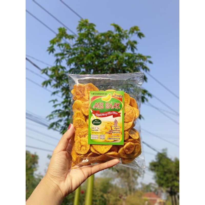 

kripik pisang 180 gram rasa manis gurih ,enak dan renyah