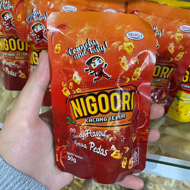 

KACANG TELUR Merk Nigoori (Pedas & Ori Bawang) 50gr