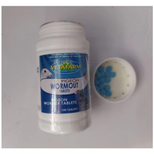 WORMOUT PLUS VETAFARM ORIGINAL OBAT CACING MERPATI BALAP KOLONG TABLET