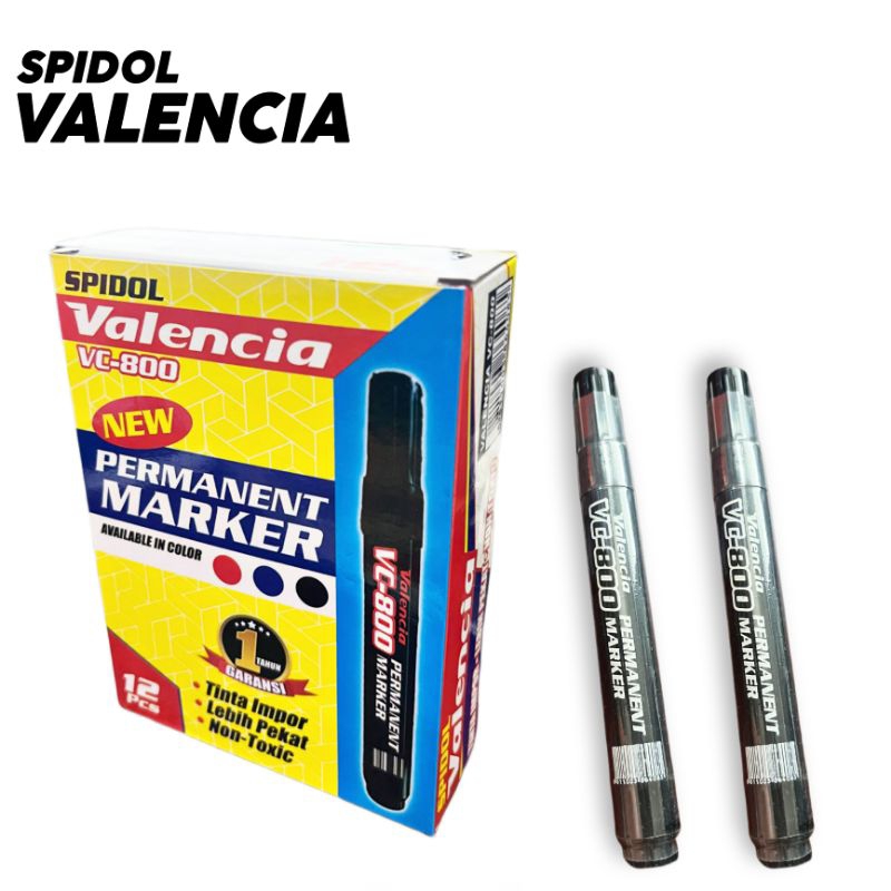 

12 Pcs Spidol Valencia Permanent /Spidol Murah/Spidol Warna Permanent/Spidol Permanen