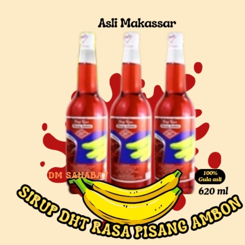 

Sirup DHT Asli Makassar Manis rasa pisang ambon oleh oleh Makassar 100% gula asli