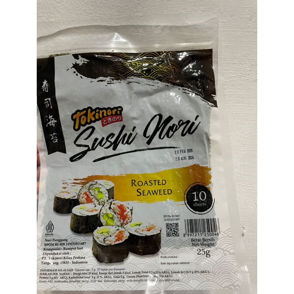 

TOKINORI 10 LEMBAR SUSHI NORI 10 SHEET DREAD SEAWEED SUSHI ENAK