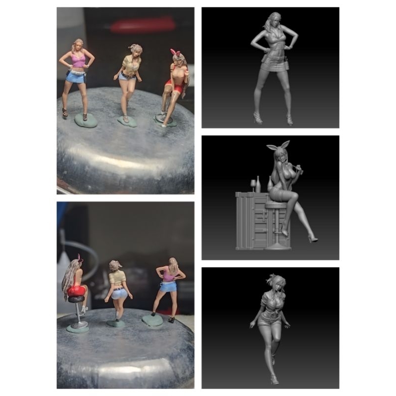 MINIATUR FIGURE SKALA 1/64 PAINTING RIDA, TIFA, BUNY