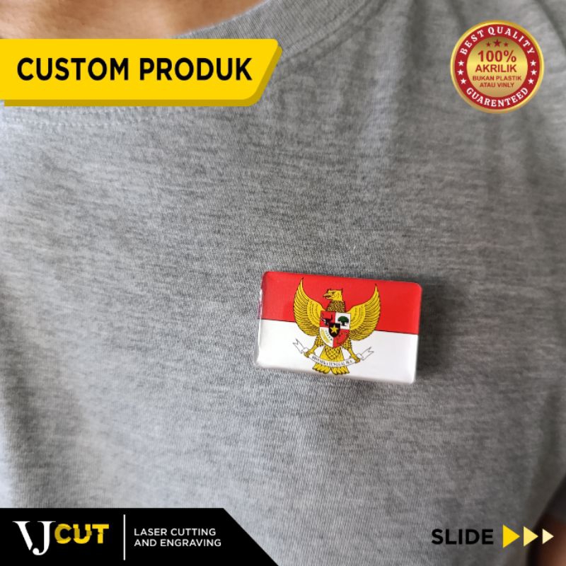 

Name Tag Nama Papan Dada Papan Nama Pin Bendera Merah Putih Magnet Peniti( sudah pakai resin) - VJCUT