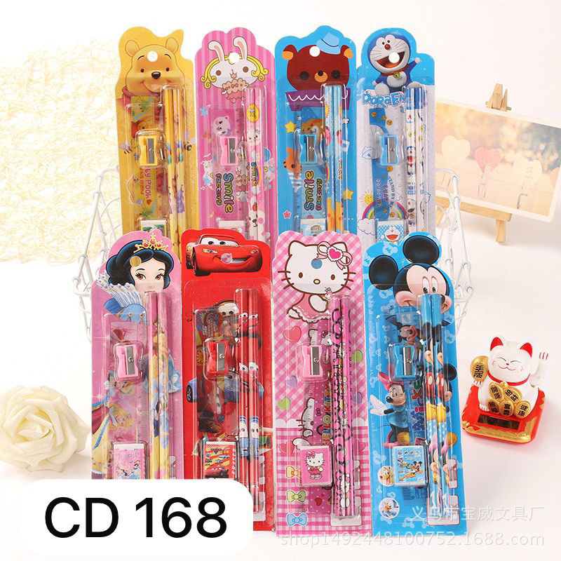 

Stationery Set 5 in 1 Alat Tulis Paket Anak Sekolah Penghapus penggaris Pensil Serutan Karakter Lucu / STATIONERY MINI SET ALAT TULIS SEKOLAH KARAKTER 5IN1 / ALAT SET TULIS ANAK KARAKTER LUCU