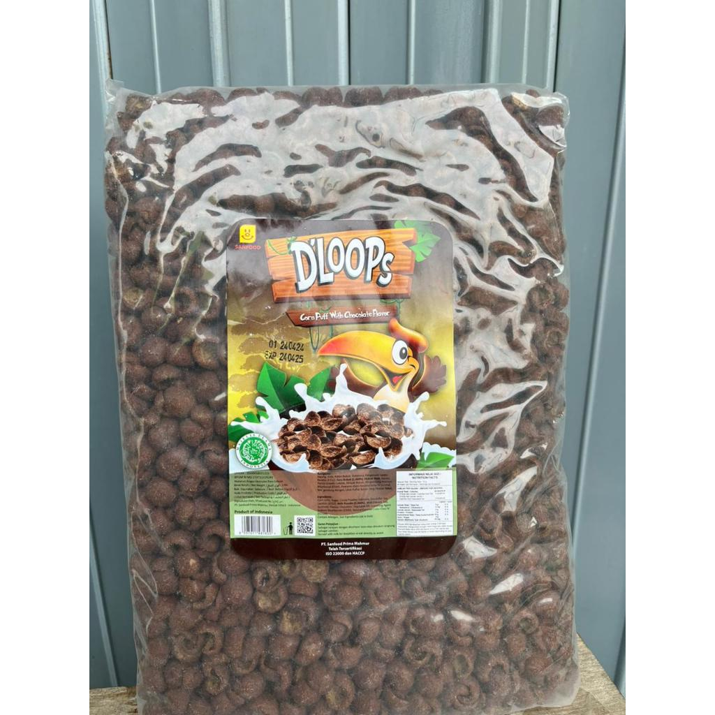 

CHOCOCRUNCH Dloops 1 KG kemasan besar / cornpuff d'loops / Chocochips food snacks