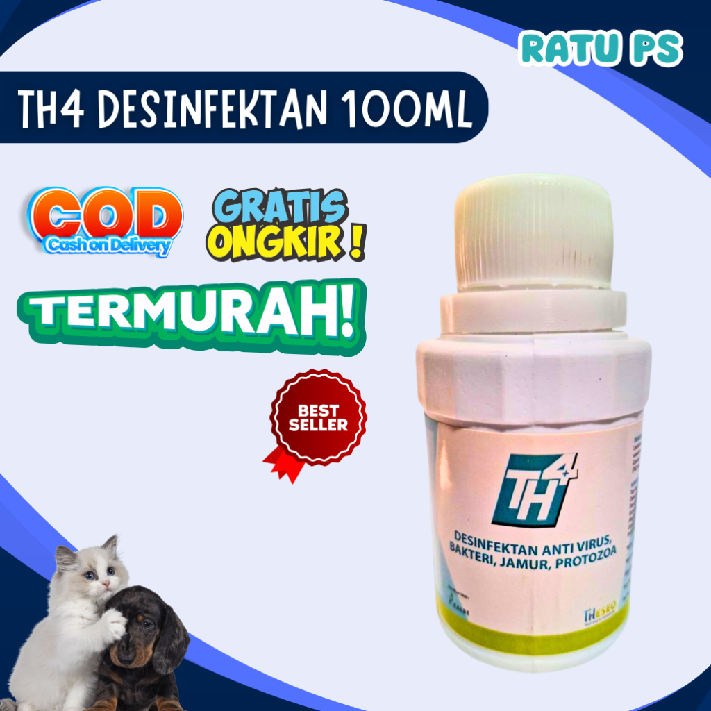 TH 4 Desinfektan 100 ml - Desinfektan dan Insektisida Untuk Hewan - TH4 100ml