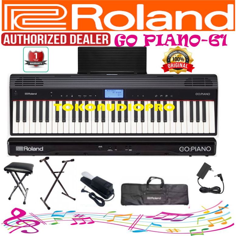 Roland GO 61 PIANO 61-key Portable Piano Paket Roland GO61P  Go Piano 61 P