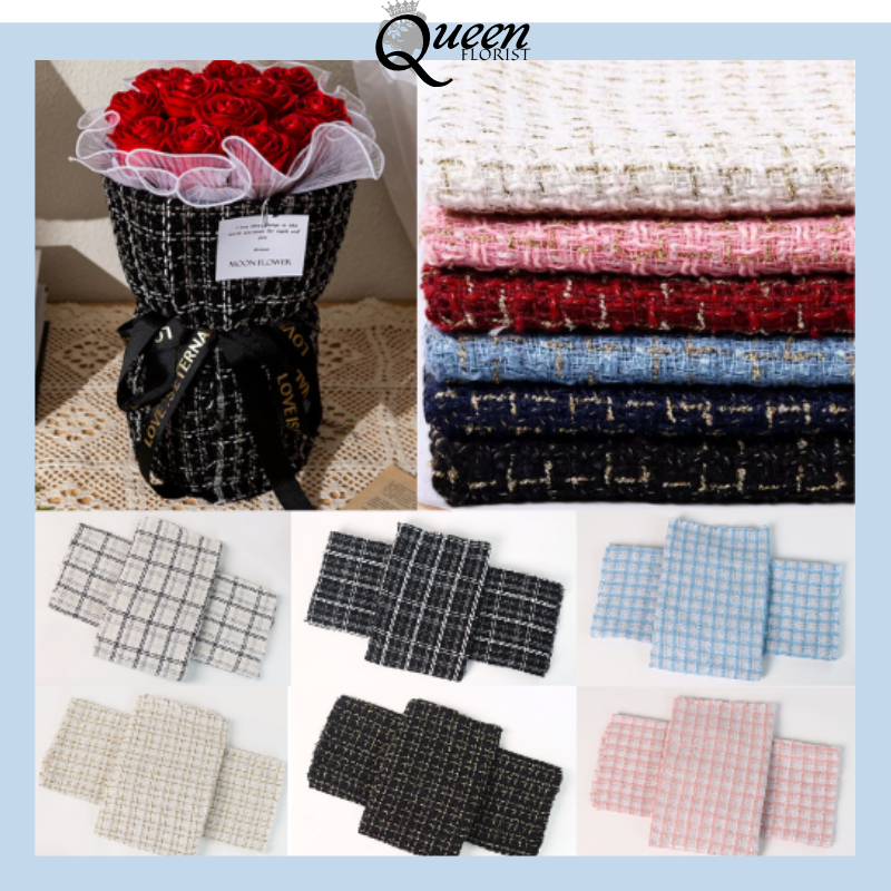 

Kertas Bunga Kain Tweed Cloth Flower Wrapping Fabric Wrapped Bouquets / Kain Pembungkus Wrap Bunga 6268