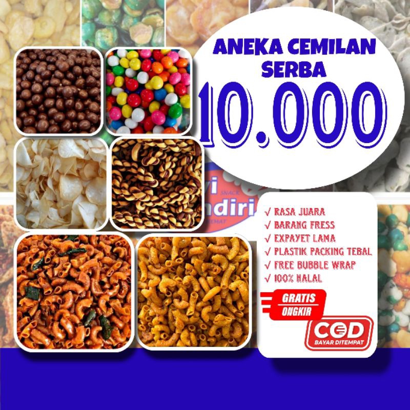 

Aneka snack serba 10K/aneka snack serba 10000/snack serba 10k/cemilan serba 10000