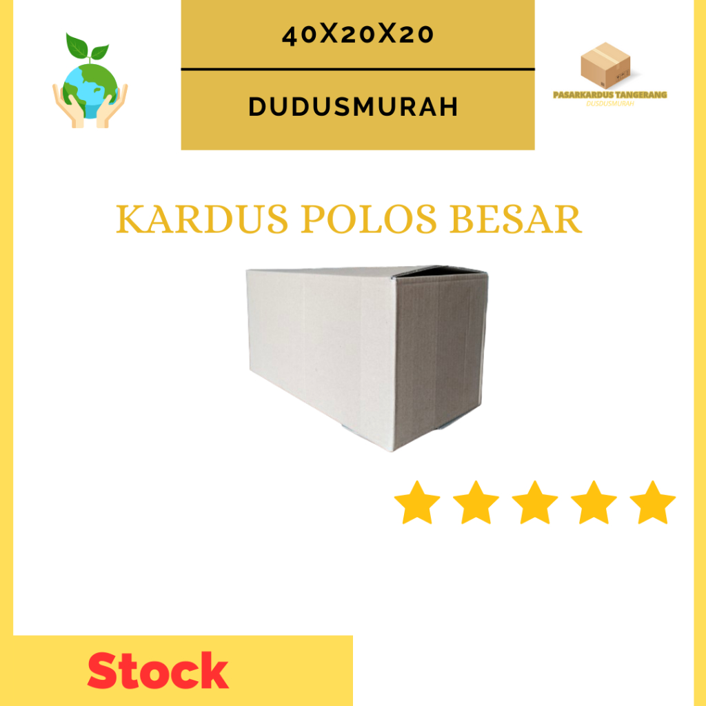 

Kardus Packing Kardus 40x20x20cm- Karton (10pcs) Box Standar Dus Packaging Pindan Polos Murah/Kardus Murah Eceran/Box Tebal/Box Murah/Box Makanan/Box Peralatan