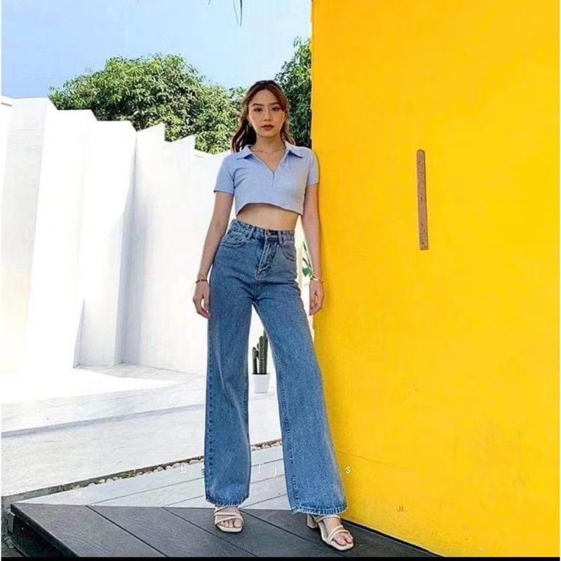 Jeans Highwaist Jumbo Kulot Jeans Wanita Loose Big Size 27-42 Kulot Jeans Highwaist Big Size Muat BB