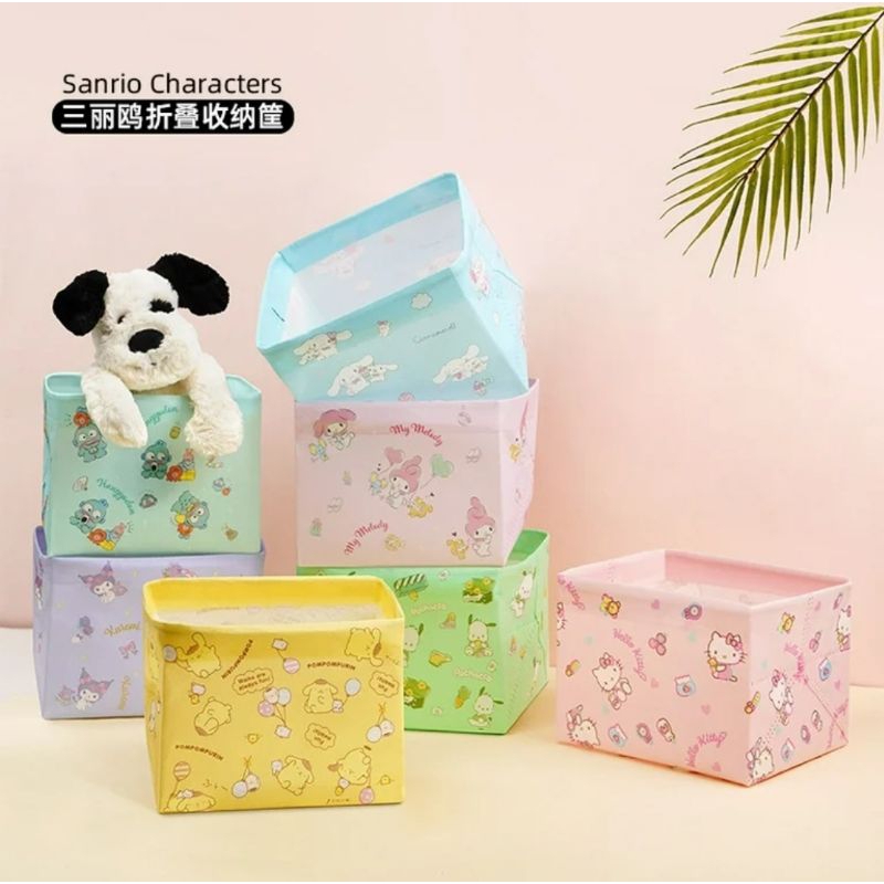 KOTAK PENYIMPANAN LIPAT SANRIO STORAGE BOX ORGANIZER FOLDABLE CONTAINER BOX KERANJANG KUROMI MY MELO