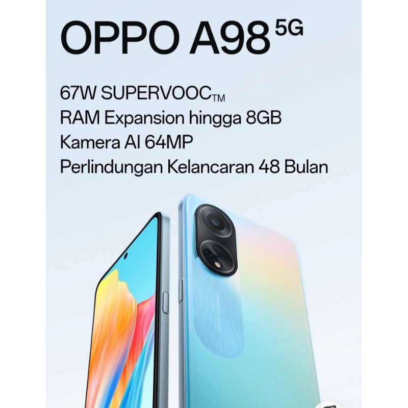 HP OPPO A98 5G RAM 8/256GB (8+256) GARANSI RESMI OPPO - SUPPORT NFC