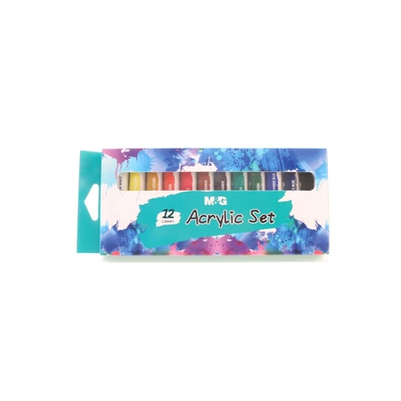 

M&G Acrylic Set waterproof /tidak luntur/ Tidak Mengandung Racun/Cat Akrilik Anak 12 Set WARNA