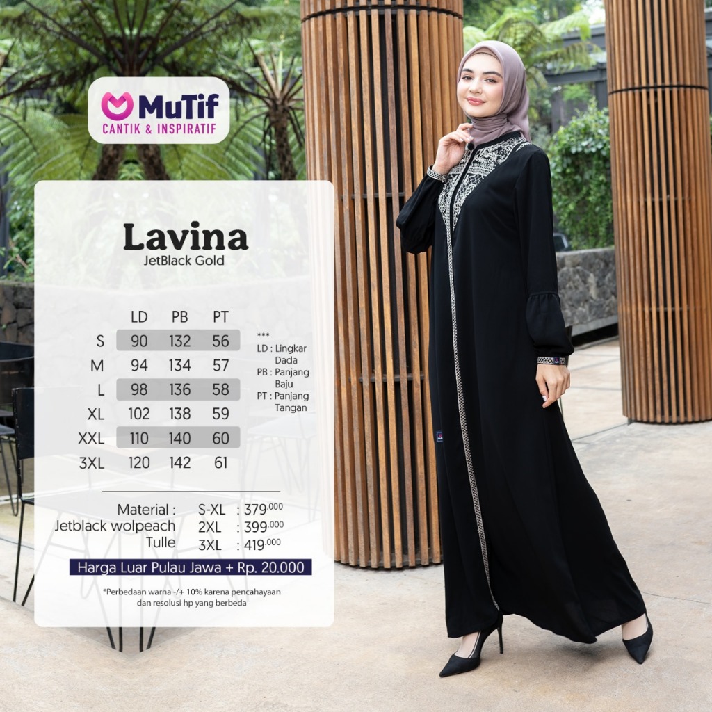 MUTIF NEW ARRIVAL LAVINA / MUTIF LAVINA / MUTIF LAVINA BLACK / MUTIF GAMIS LAVINA TERBARU / GAMIS TE