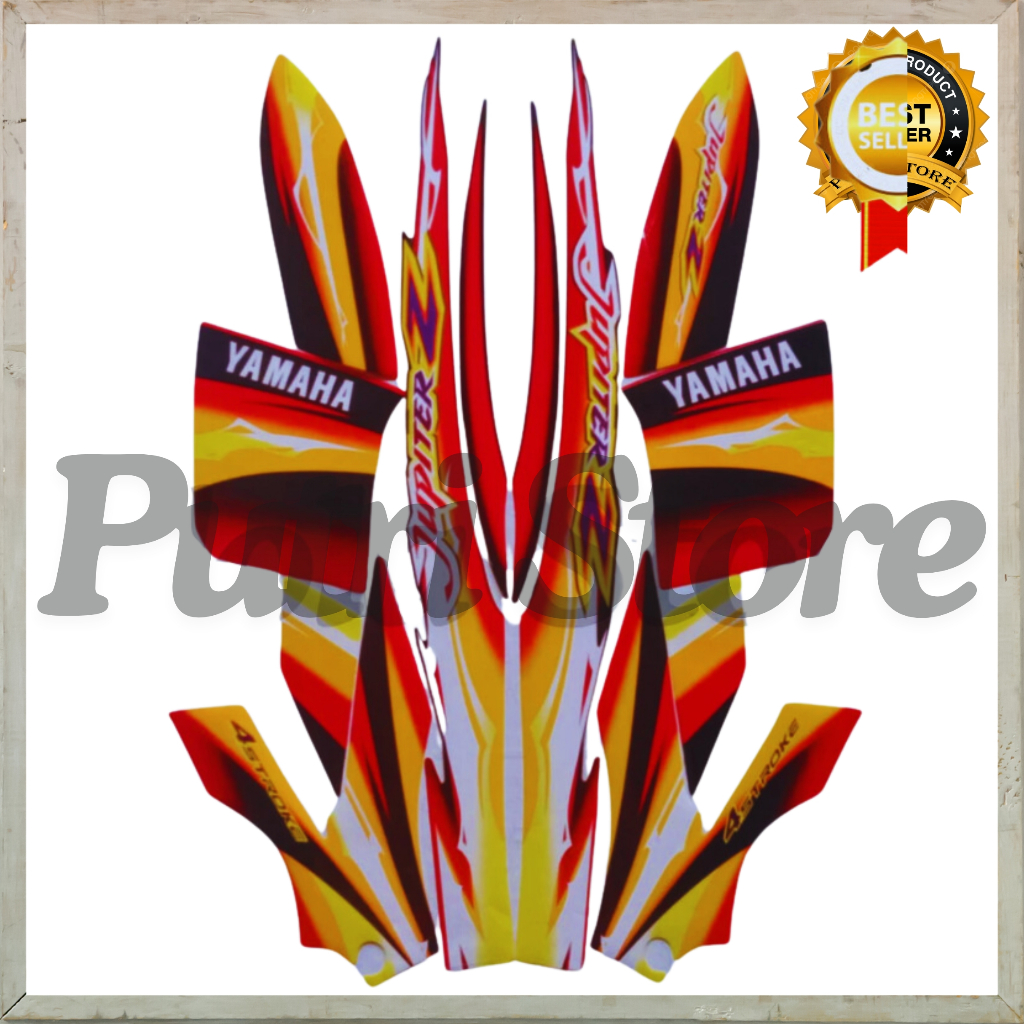 Stiker Striping Standar Yamaha Jupiter Z 2004 Kuning Merah List Stiker Standar Jupiter Z 2004