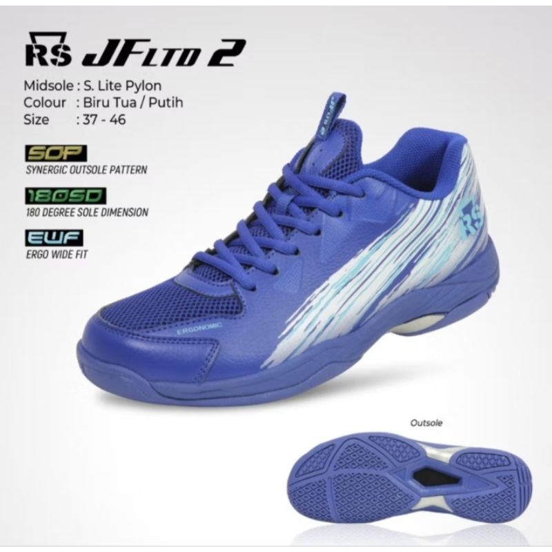 SEPATU BADMINTON RS JF LTD 2 WARNA BIRU TUA/PUTIH