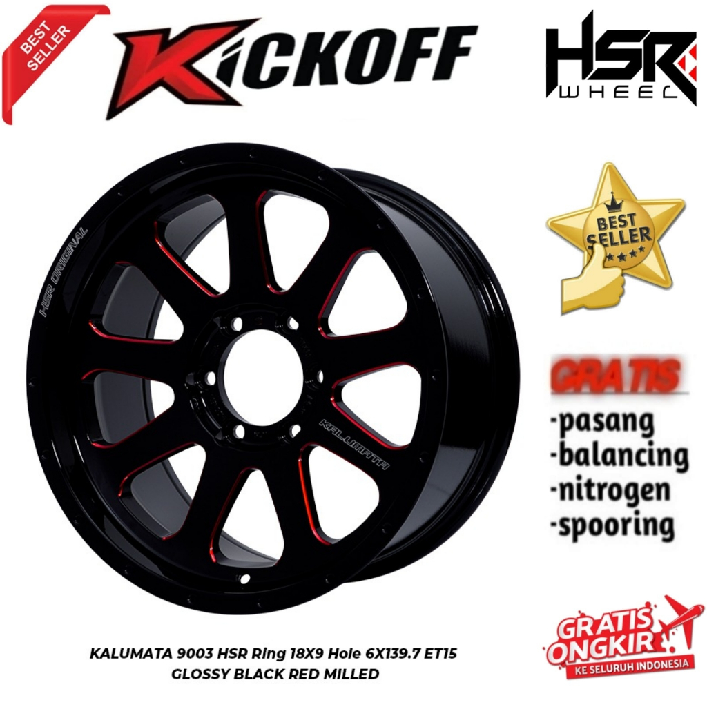 VELG TERBARU HSR KALUMATA RING 18 HOLE 6X1397 BUAT FORTUNER PAJERO DLL