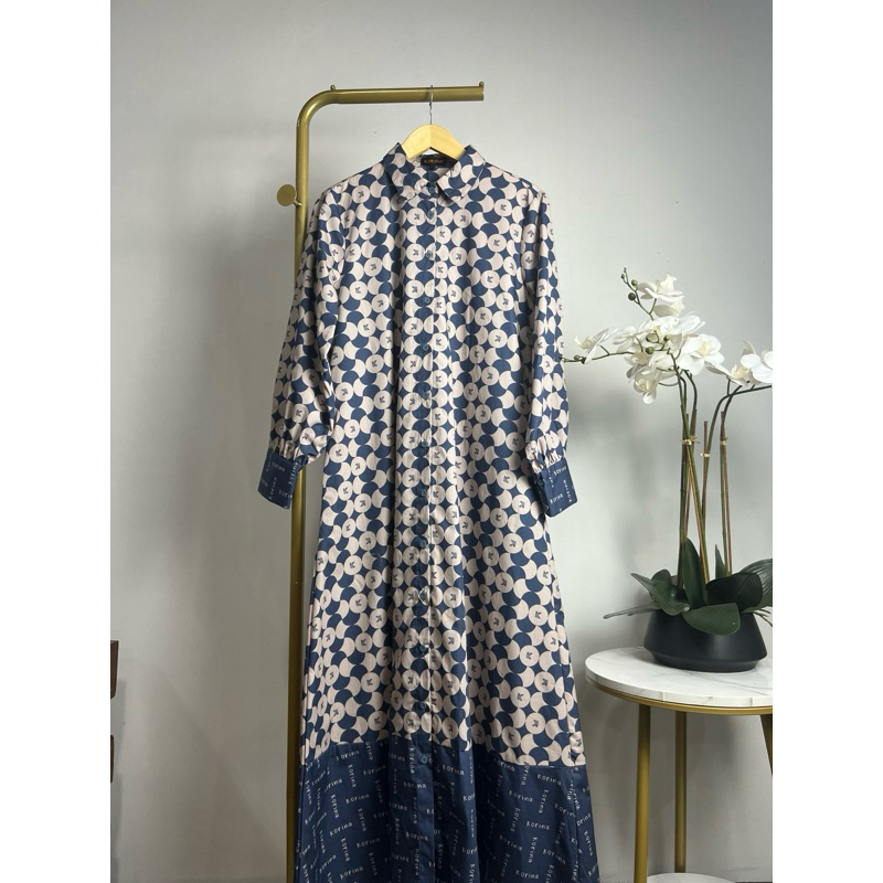 KORINA DIAMOND MIDI DRESS DENIM